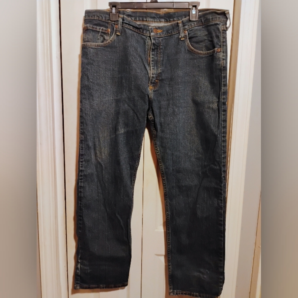 Wrangler Blue Straight Jeans Durable Denim
